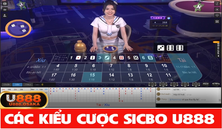 Các kiểu cược Sicbo tại U888